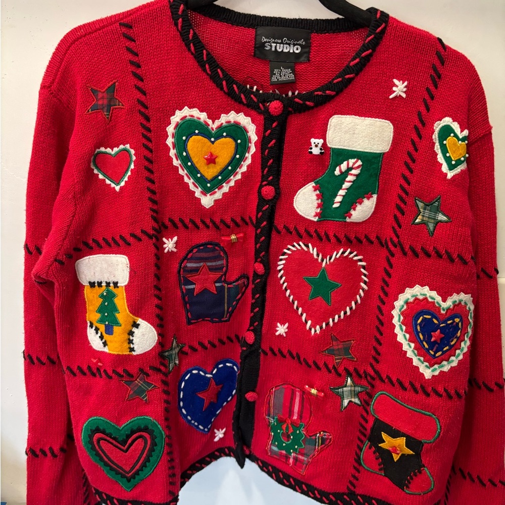 Designers Originals Red Festive Cardigan